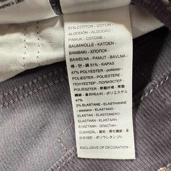 Levis Ribcage Straight Ankle Pants Women Size 27 Gray Corduroy High Rise 28x26 - Picture 9 of 16